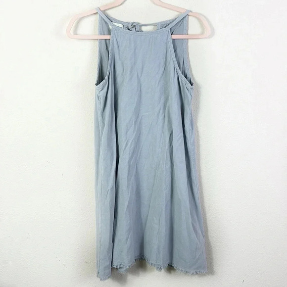 Cloth & Stone Anthropologie Gray Halter Sleeveless Dress in light grey size XS - Picture 2 of 10